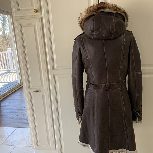 Beautiful Toscany Real Shearling Lamb Coat Size Small - Picture 4 of 9